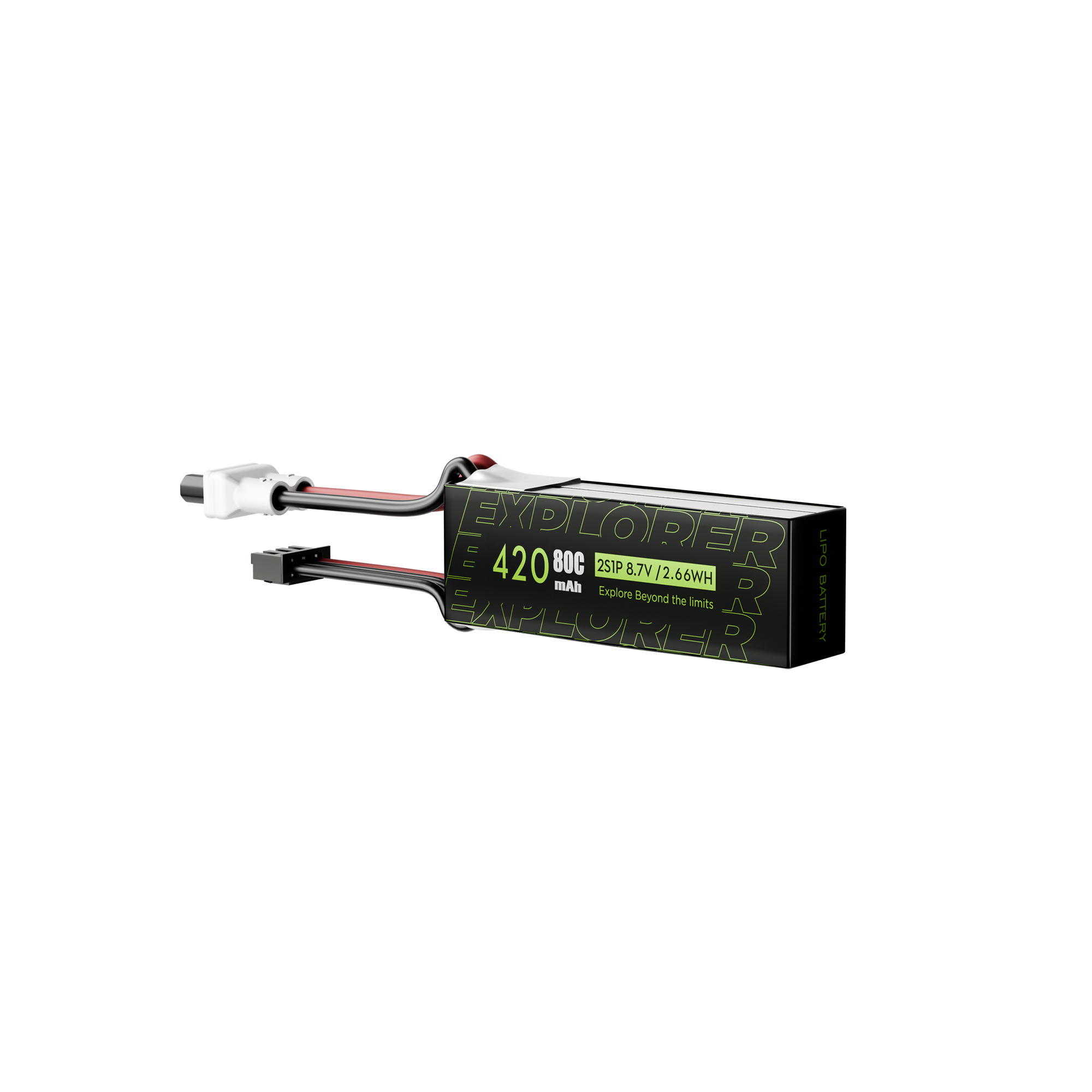2pcs Explorer 420mAh HV 2S 80C Lipo Battery for tiny quad XT30