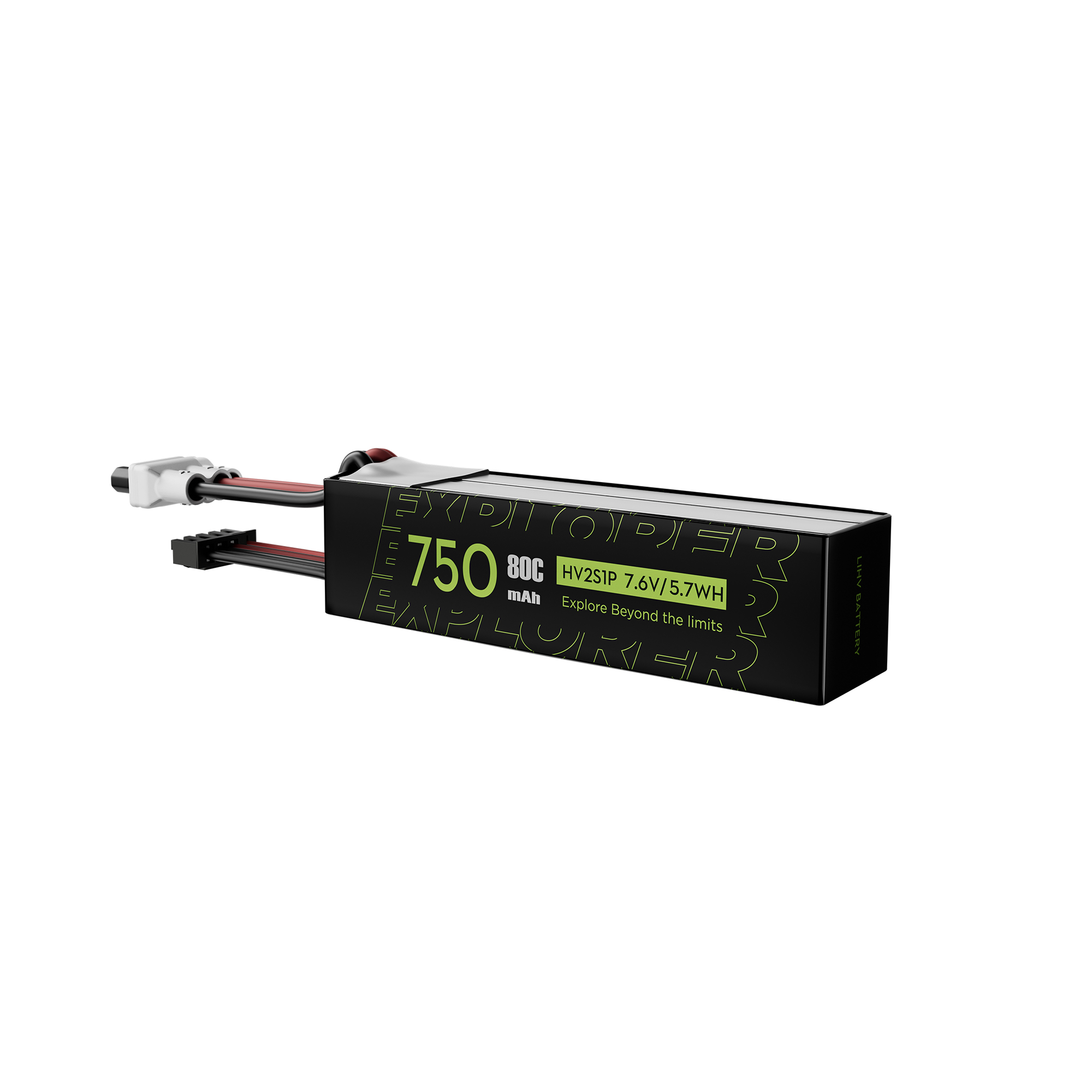 2PCS Explorer 750mAh LiHV 2S 80C Battery （Flywoo XT30UP）