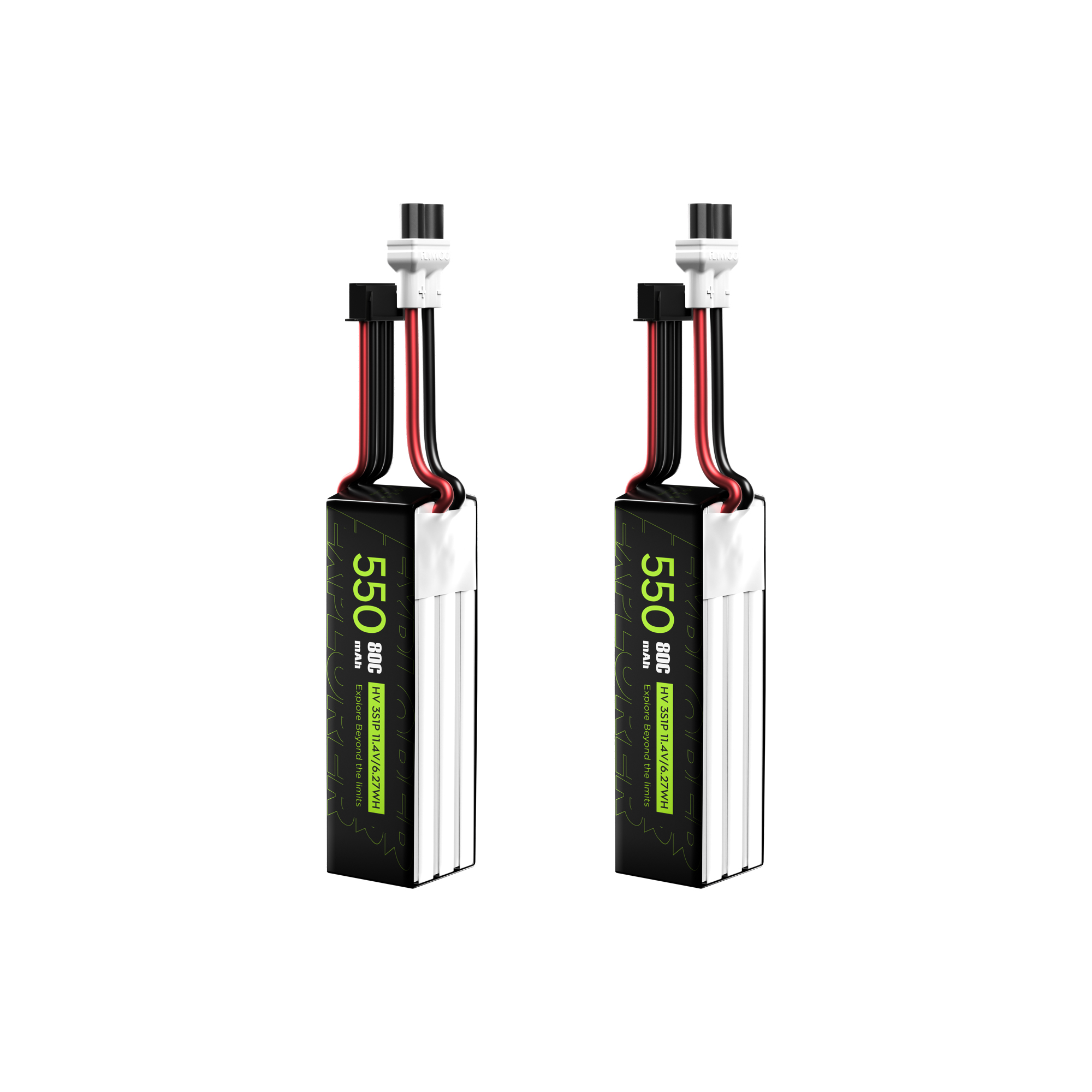 2PCS Explorer 550mAh LiHV 3S 80C Battery （Flywoo XT30UP）