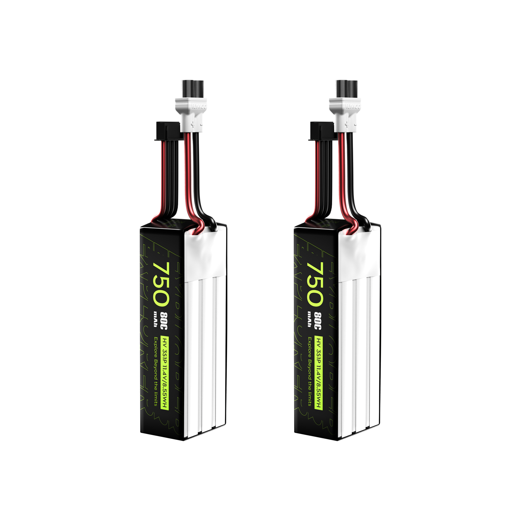 2PCS Explorer 750mAh LiHV 3S 80C Battery （Flywoo XT30UP）