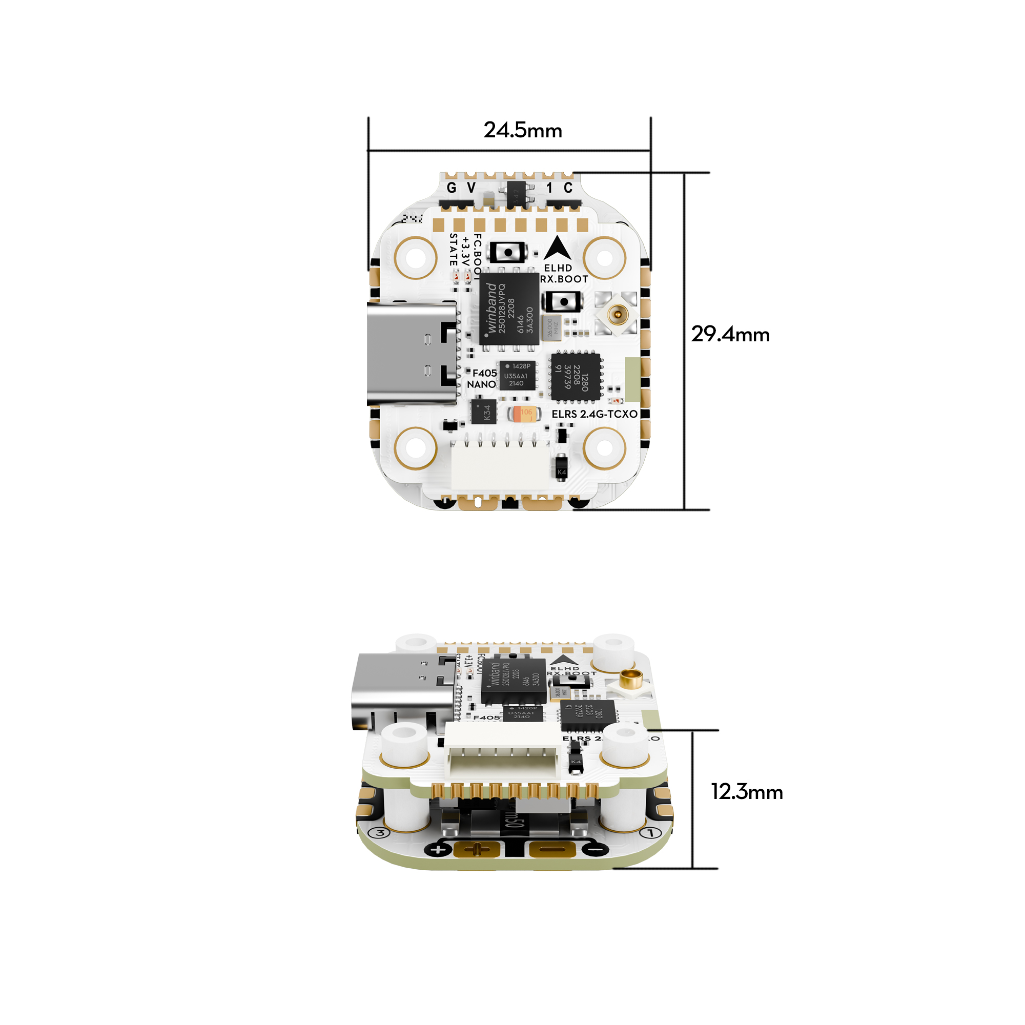 GOKU GN405 Nano HD 35A Stack V3 W/ TXCO ELRS 2.4g Plug&Play O4 / O4 Pro-FLYWOO