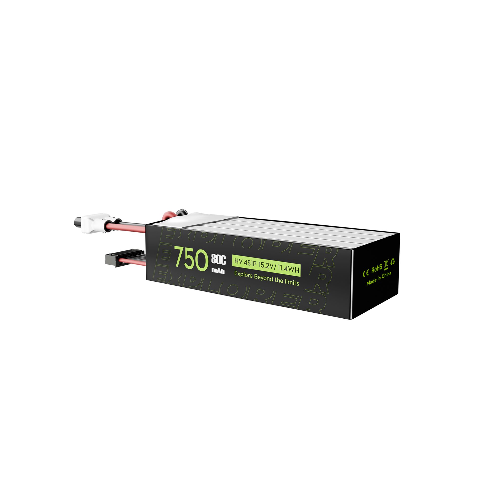 B086】2PCS Explorer 750mAh HV 15.2V 80C 4S1P Lipo Battery Pack - XT30