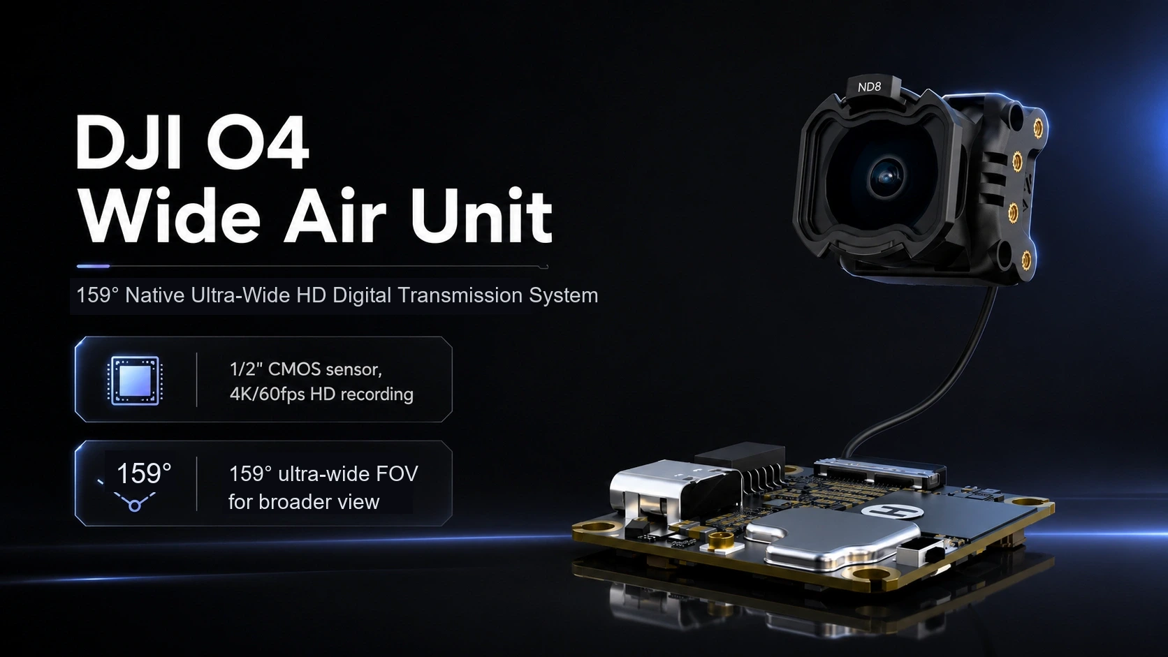 DJI O4 Wide Air Unit 4K 60fps 159-degree ultra-wide imaging system