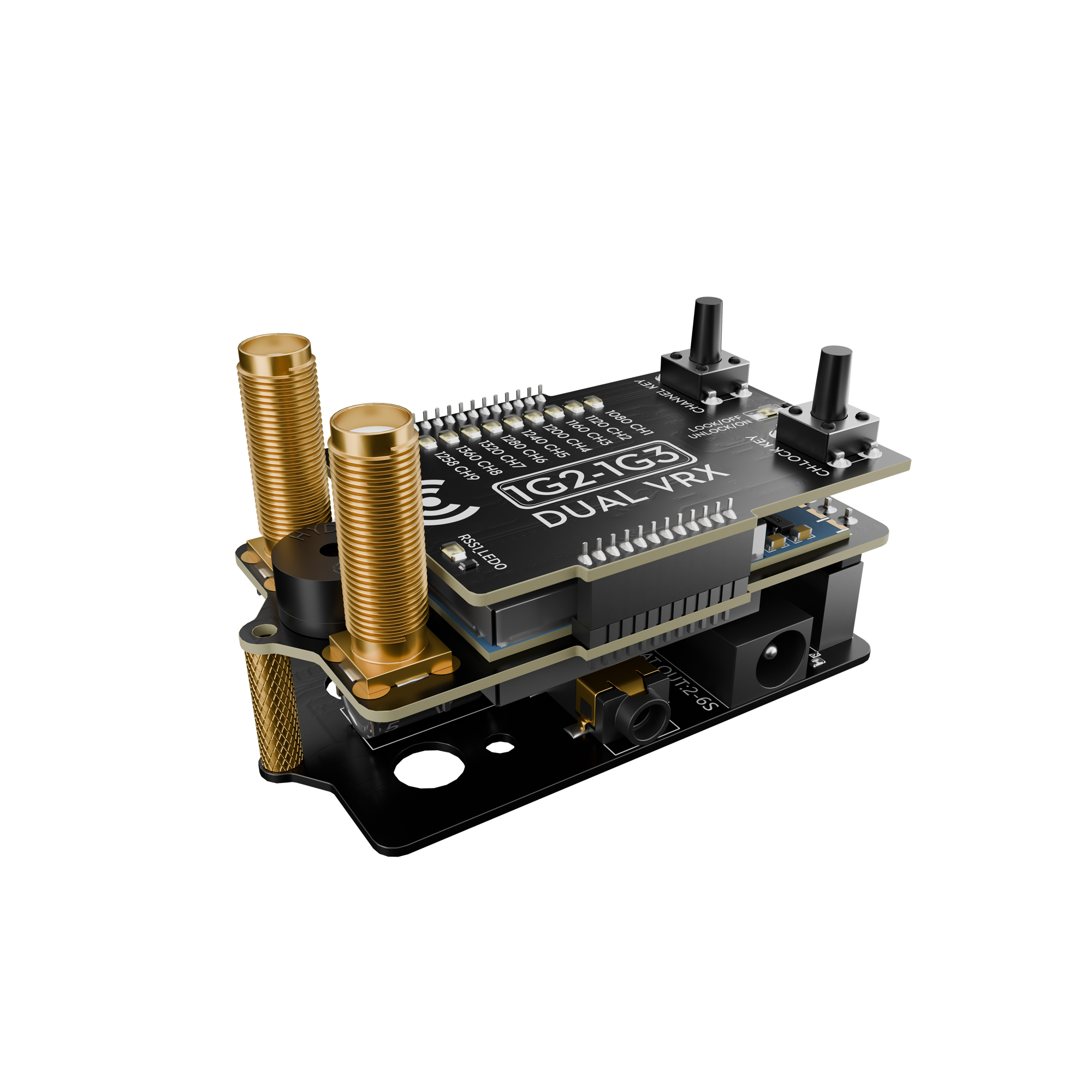 Flywoo 1G2-1G3 Dual VRX Analog Goggle Receiver Module V2 (Compatible with DJI Goggles V2) 