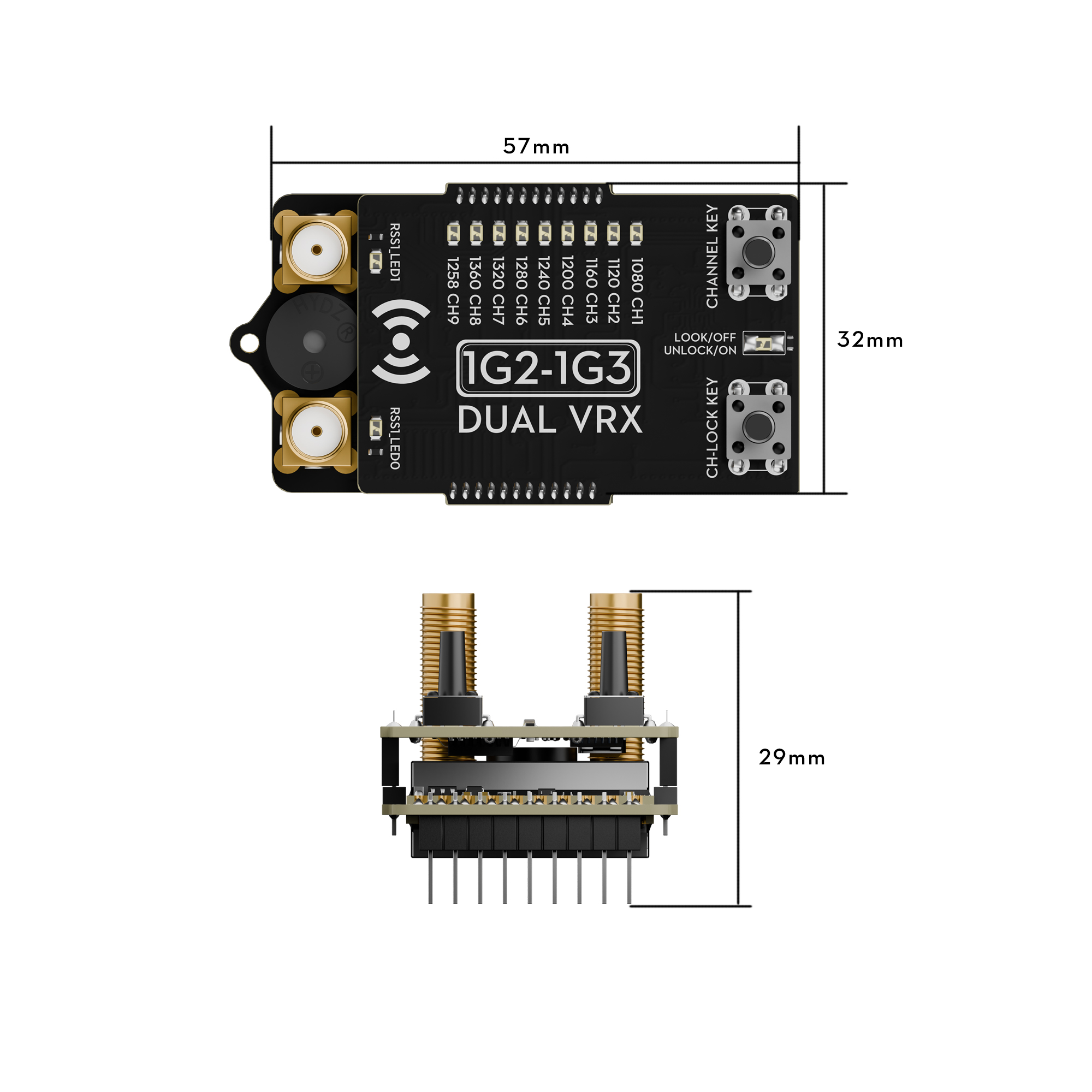Flywoo 1G2-1G3 Dual VRX Analog Goggle Receiver Module V2