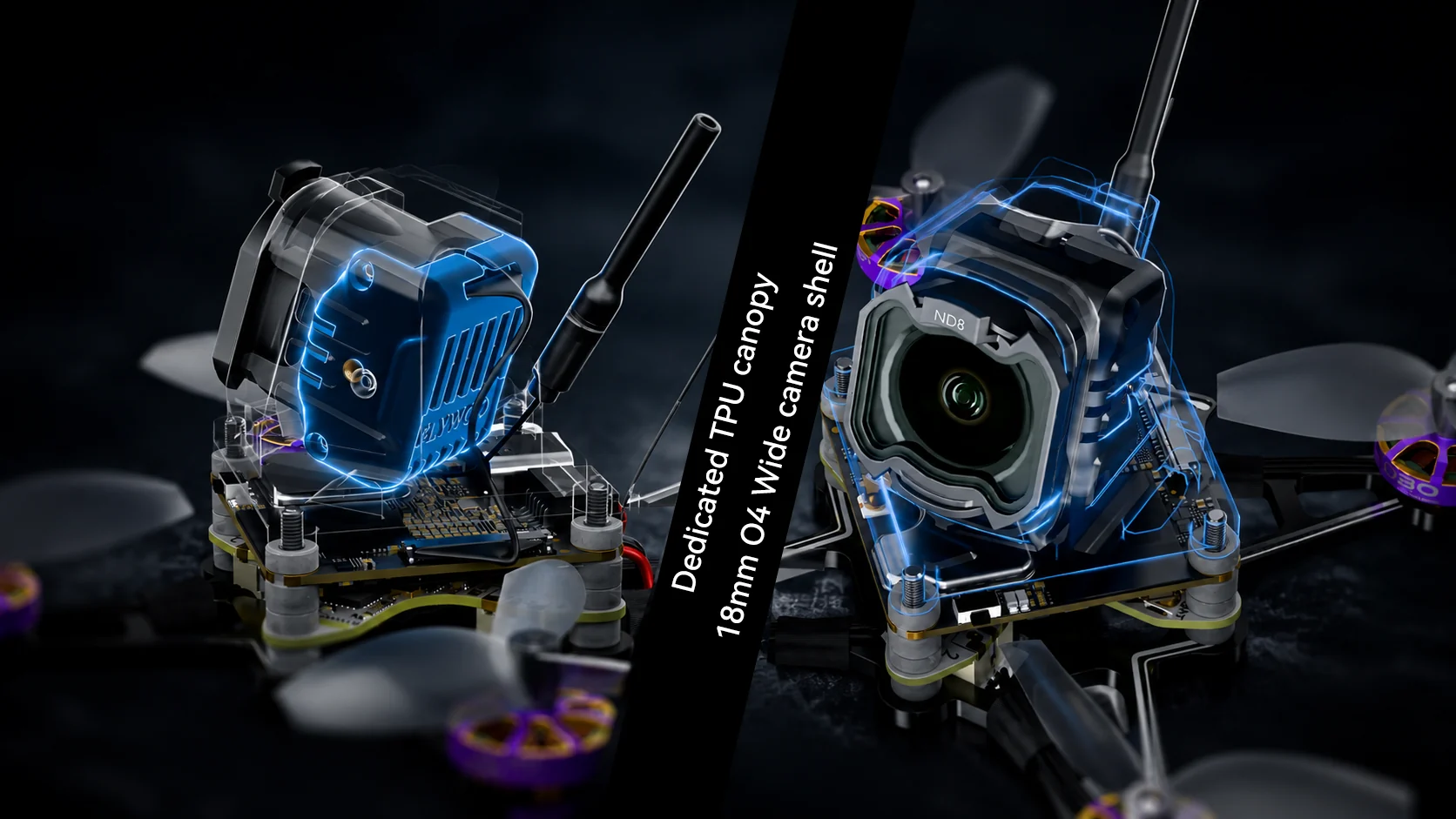 18mm O4 Wide camera shell and dedicated TPU canopy for Firefly 1S O4 Wide