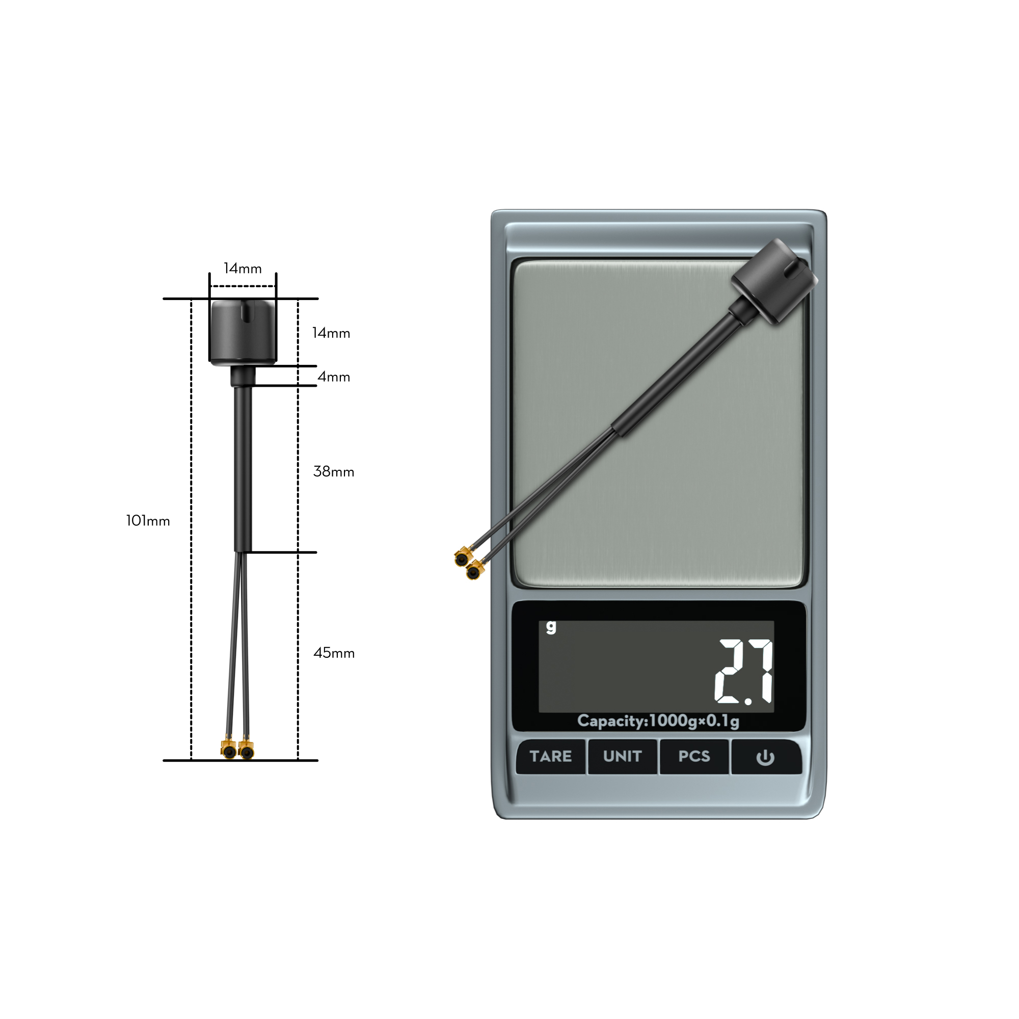 Flywoo Bipolar Dual-Band 5.8Ghz/2.4Ghz UFL Antenna For DJI O3 V2