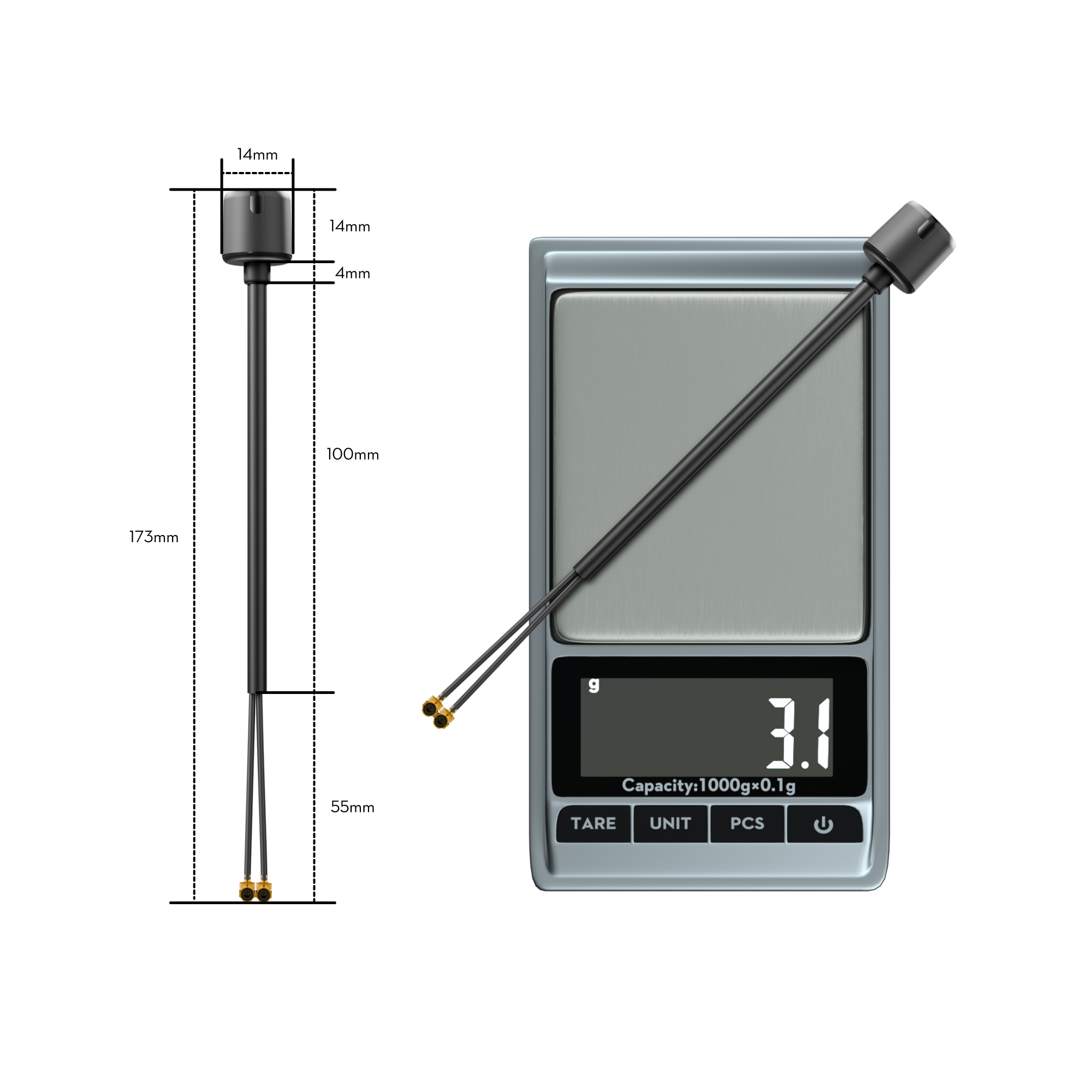 Flywoo Bipolar Dual-Band 5.8Ghz/2.4Ghz UFL Antenna For DJI O3 V2