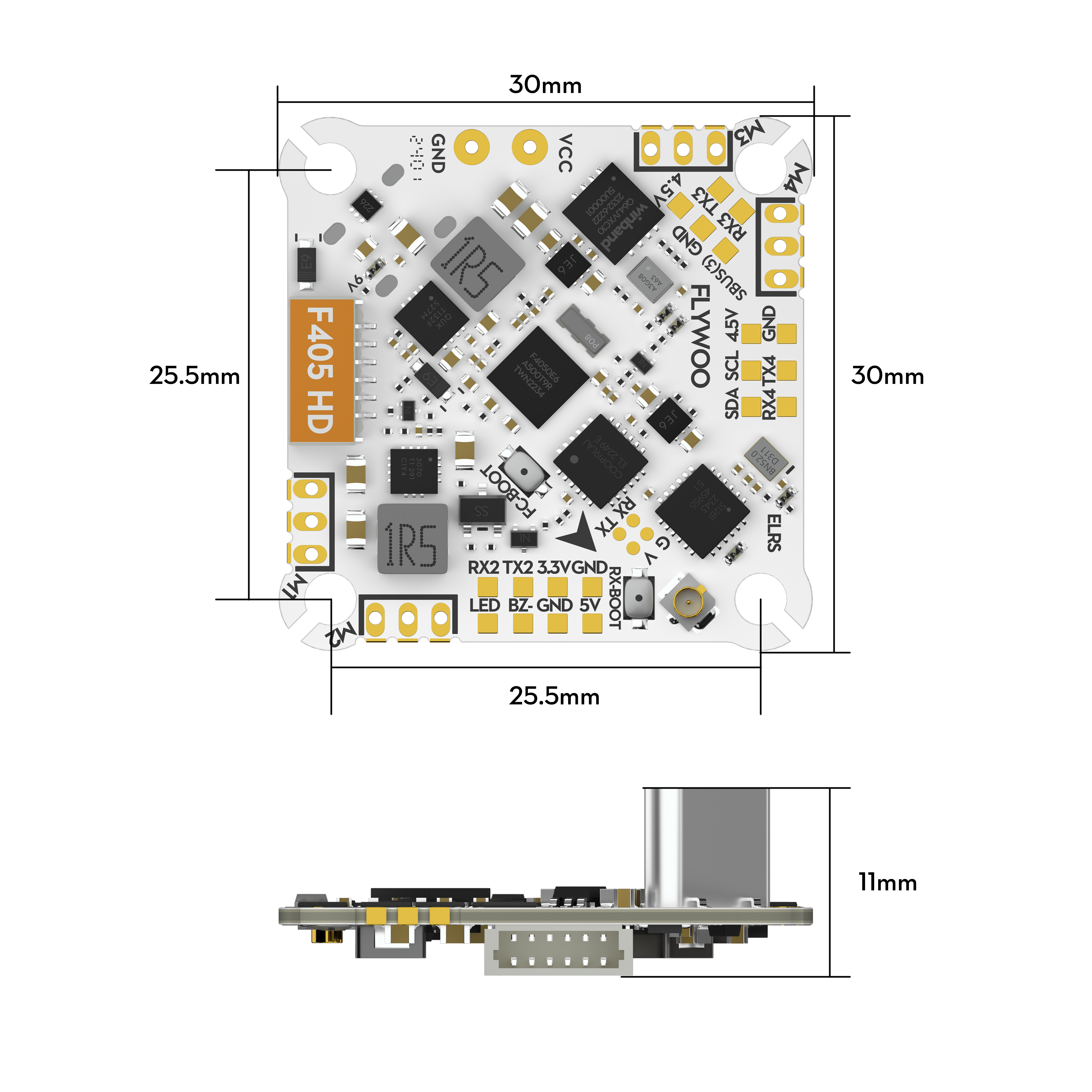 Flywoo GOKU F405 HD 1-2S 12A ELRS AIO V2