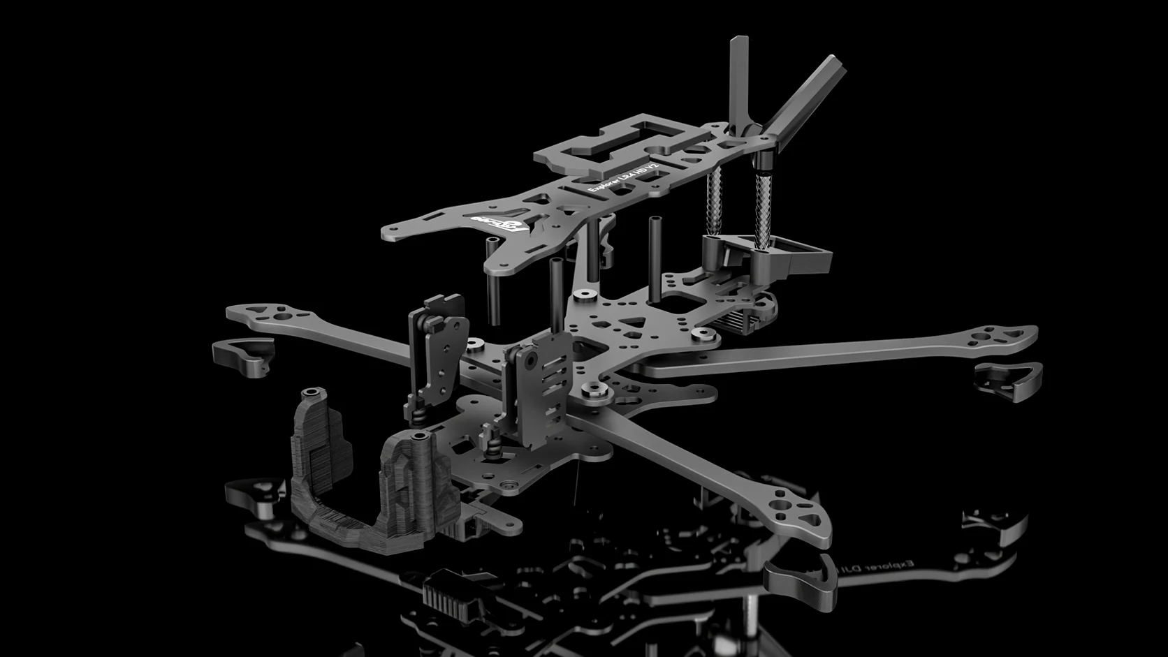 Explorer LR 4 V2 Frame Kit structure and lightweight 52g layout