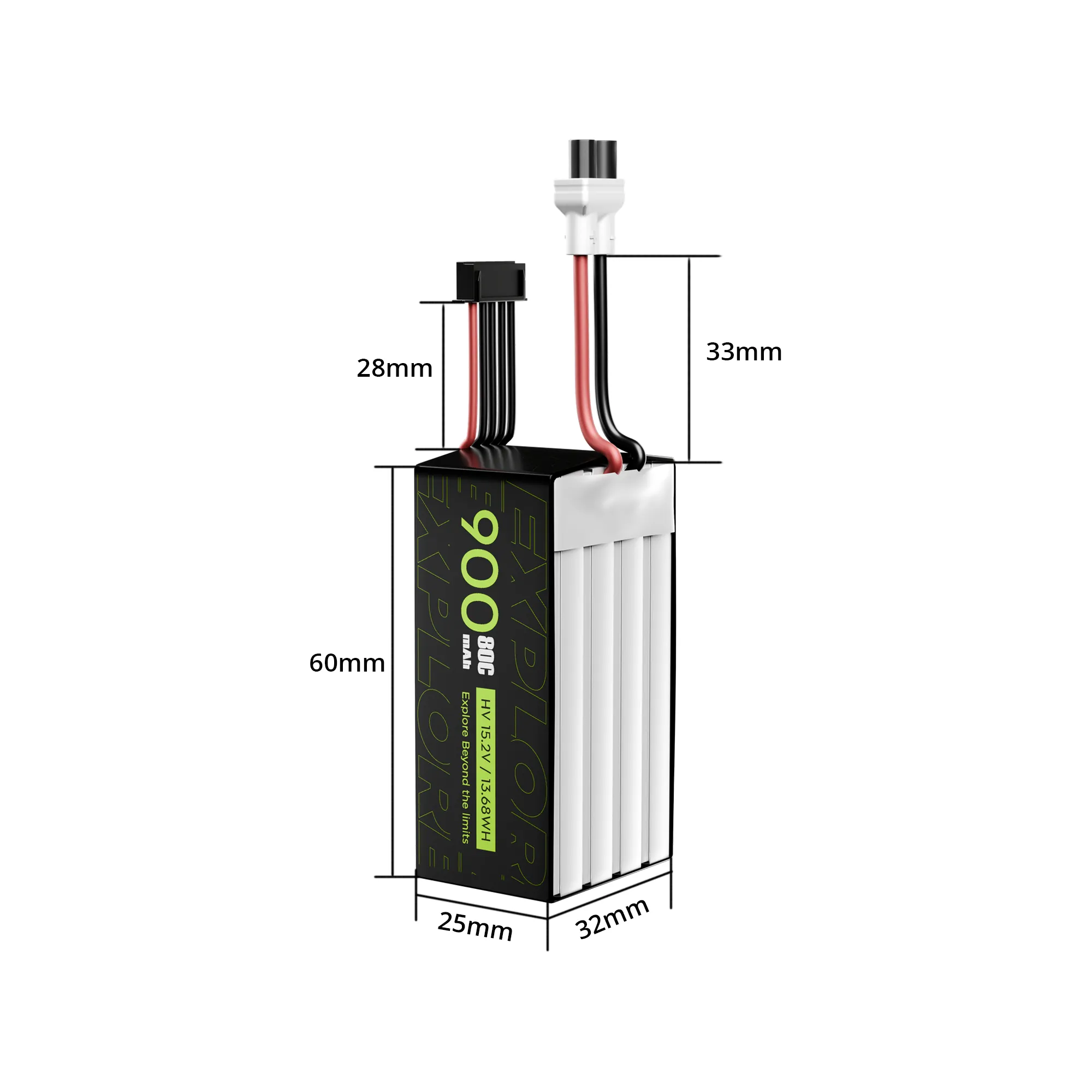 2PCS Explorer 900mAh LiHV 4S 80C Battery （Flywoo XT30UP）-FLYWOO