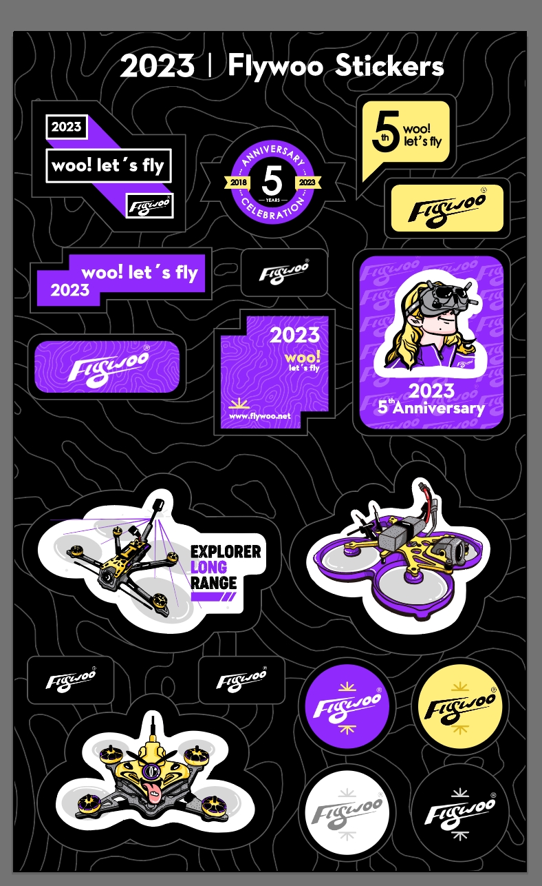 Flywoo 5th Anniversary Stickers