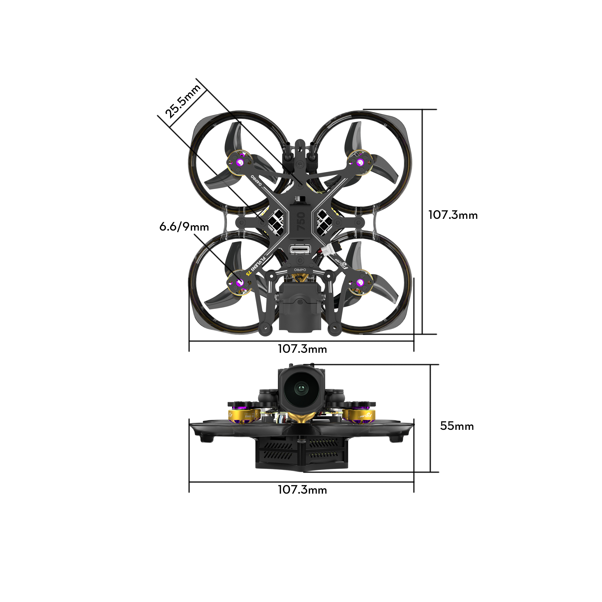 FlyLens 75 HD HDZero 2S Brushless Whoop FPV Drone V1.3