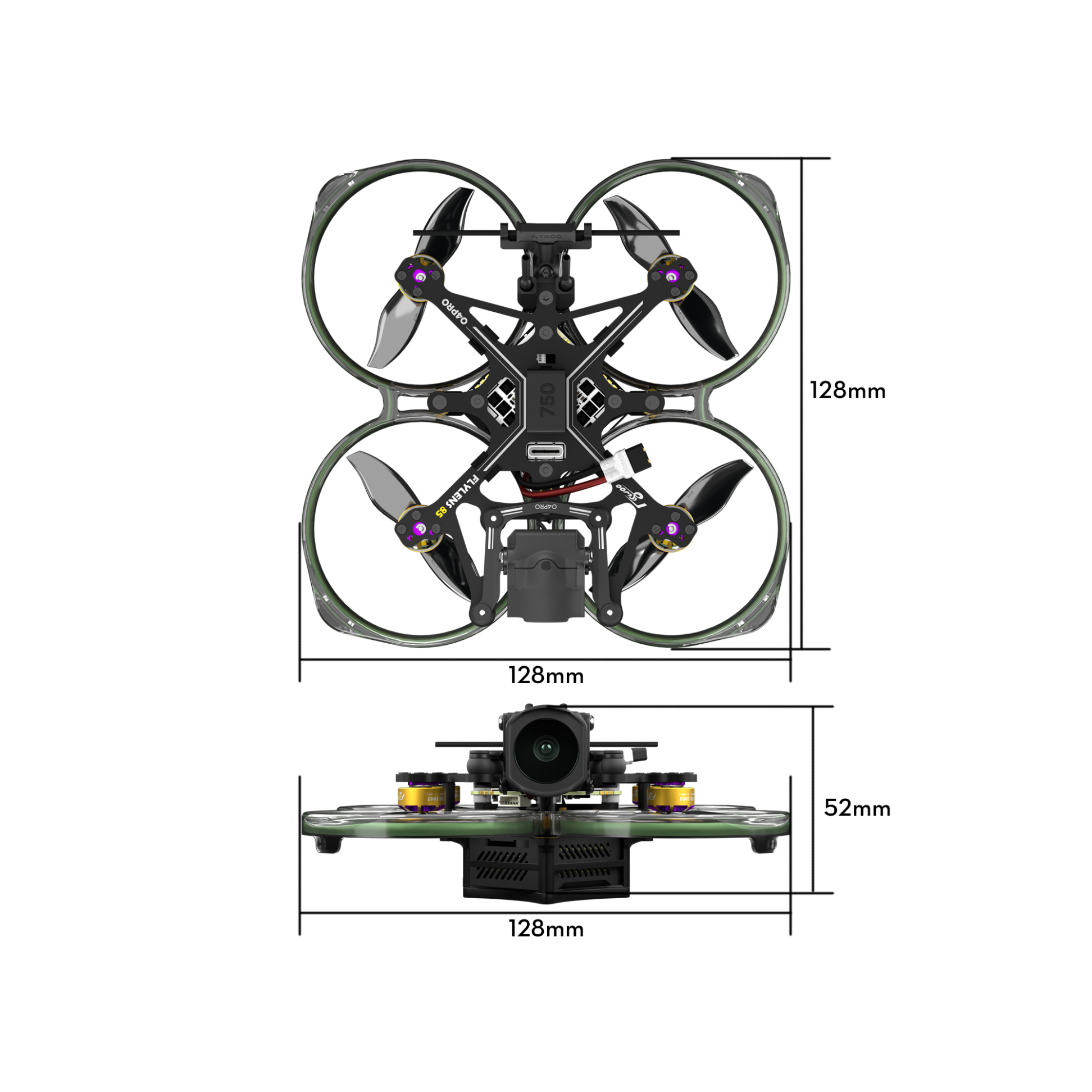 FLYWOO Flylens 85 HD O4 PRO 2S LED Whoop FPV Drone V1.3