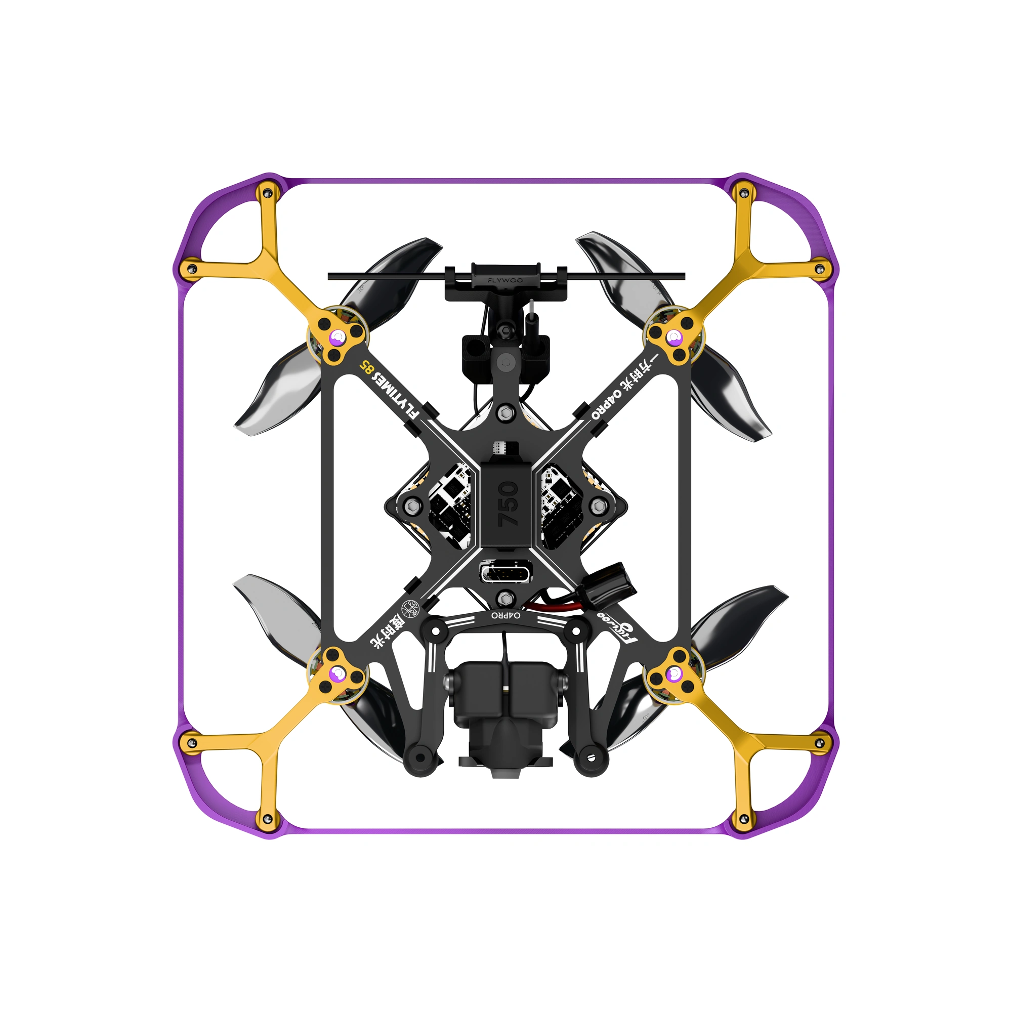 FLYWOO Flytimes 85 HD O4 Wide 2S Micro FPV Drone camera mount and electronics close-up