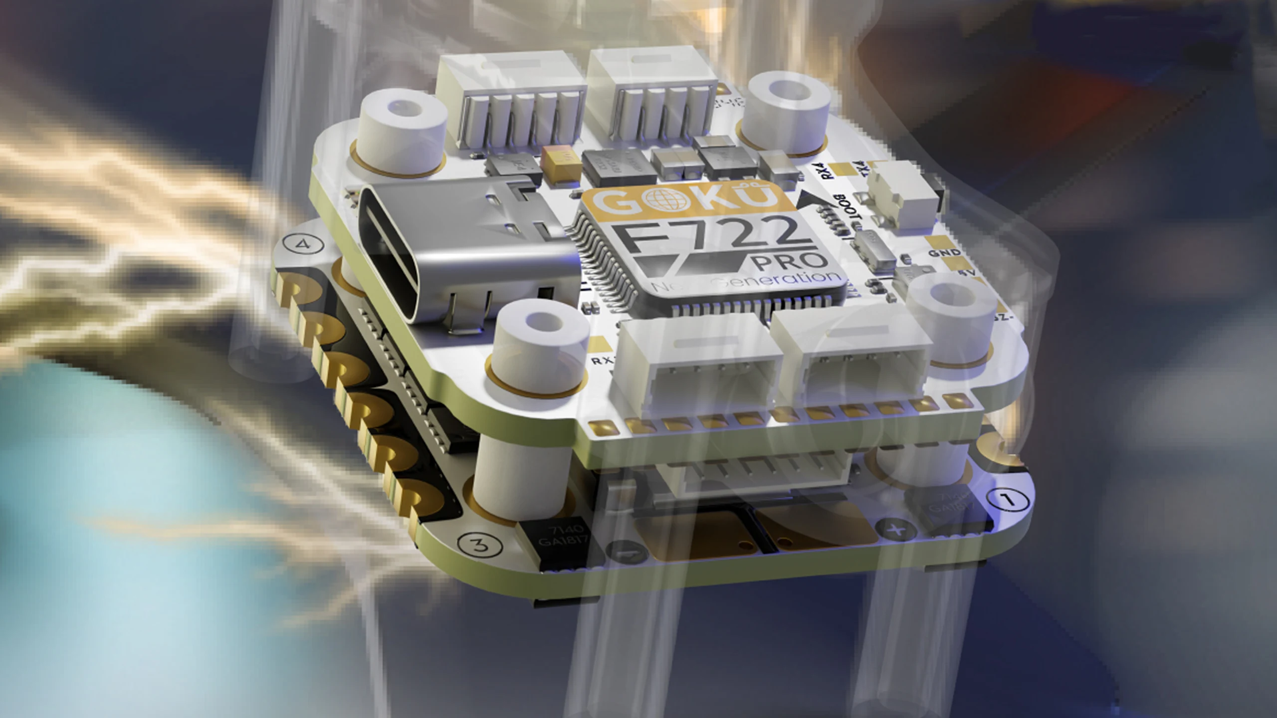 GOKU F722 MINI 45A stack electronics render
