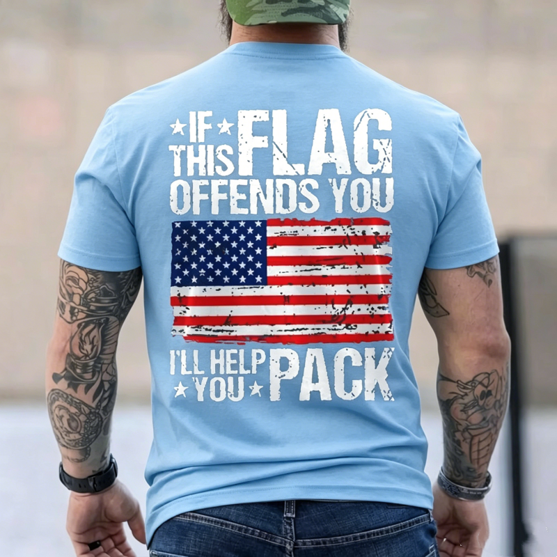 "If This Flag Offends You I'll Help You Pack" T-Shirt