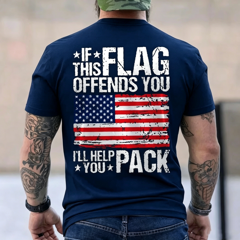 "If This Flag Offends You I'll Help You Pack" T-Shirt