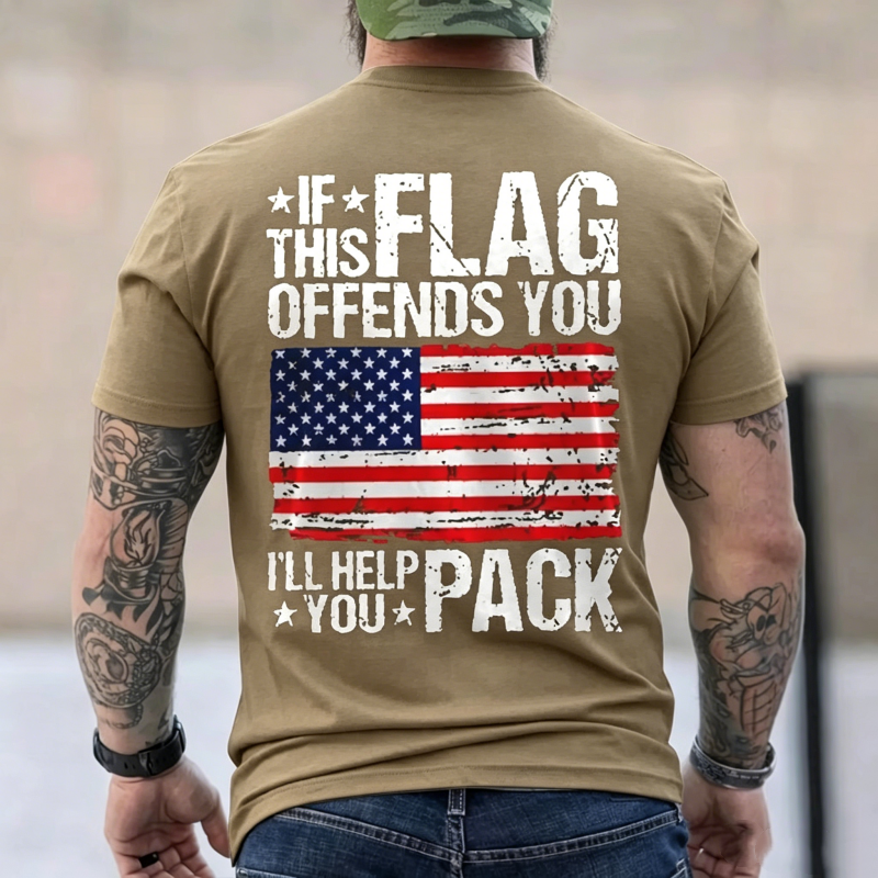 "If This Flag Offends You I'll Help You Pack" T-Shirt