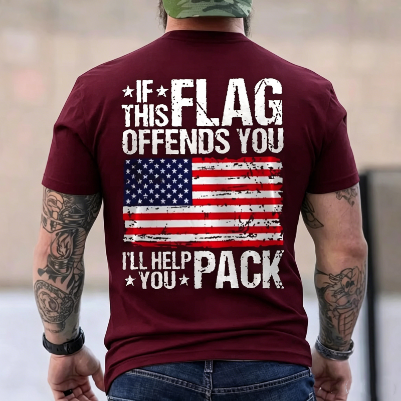 "If This Flag Offends You I'll Help You Pack" T-Shirt