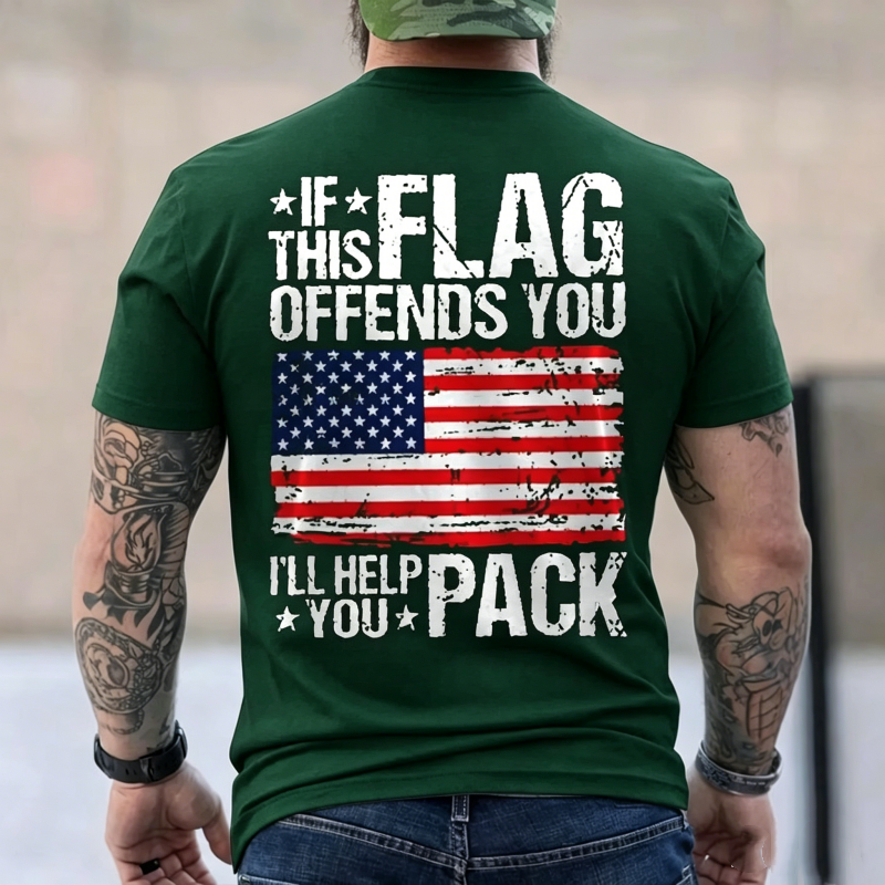 "If This Flag Offends You I'll Help You Pack" T-Shirt