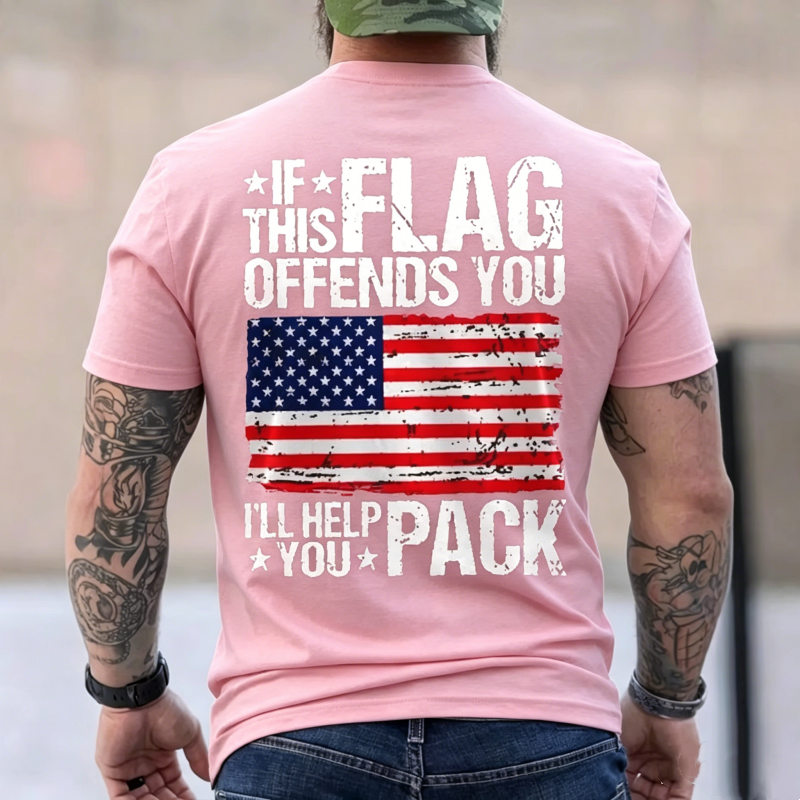 "If This Flag Offends You I'll Help You Pack" T-Shirt