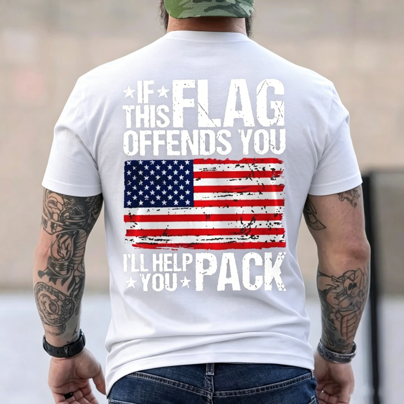 "If This Flag Offends You I'll Help You Pack" T-Shirt