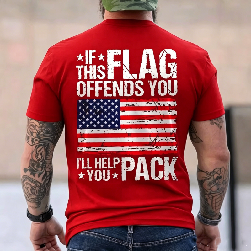 "If This Flag Offends You I'll Help You Pack" T-Shirt