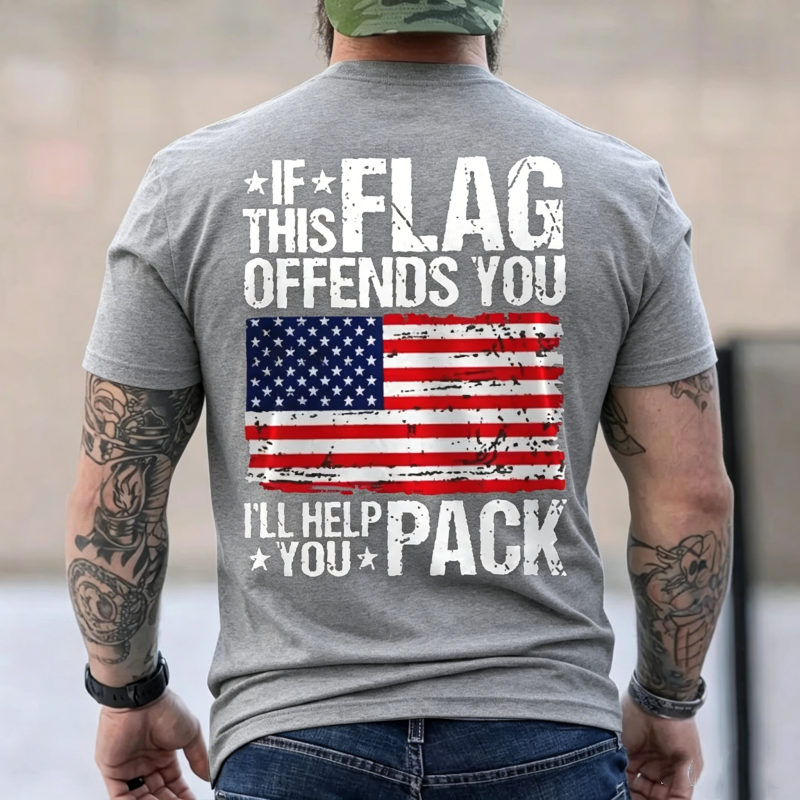 "If This Flag Offends You I'll Help You Pack" T-Shirt