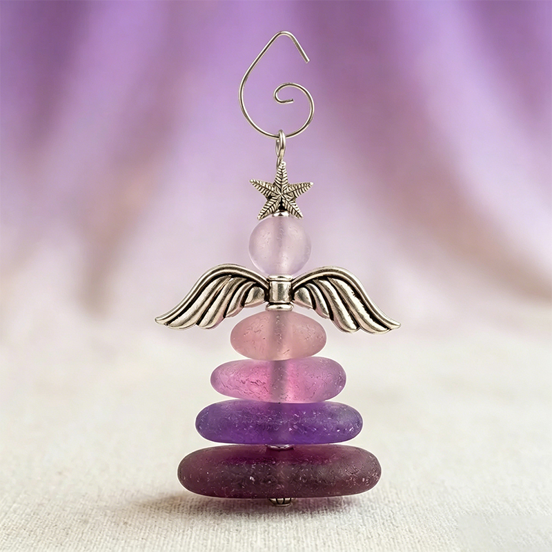 🧚Handmade Sea Glass Angel Hanging Ornament