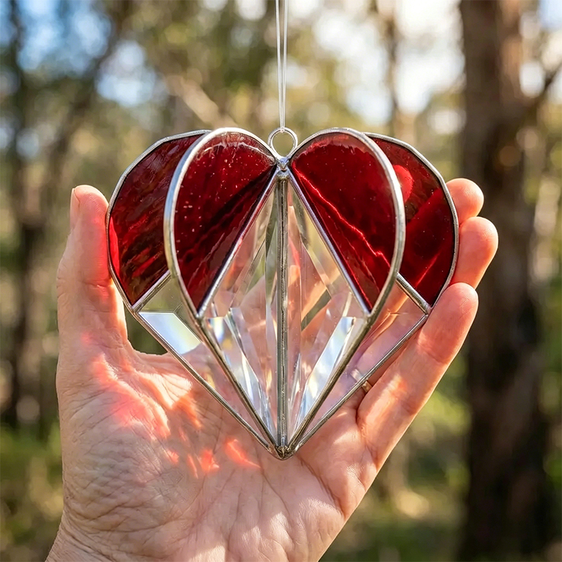 ☀️Colorful Heart-Shaped Glass Suncatcher