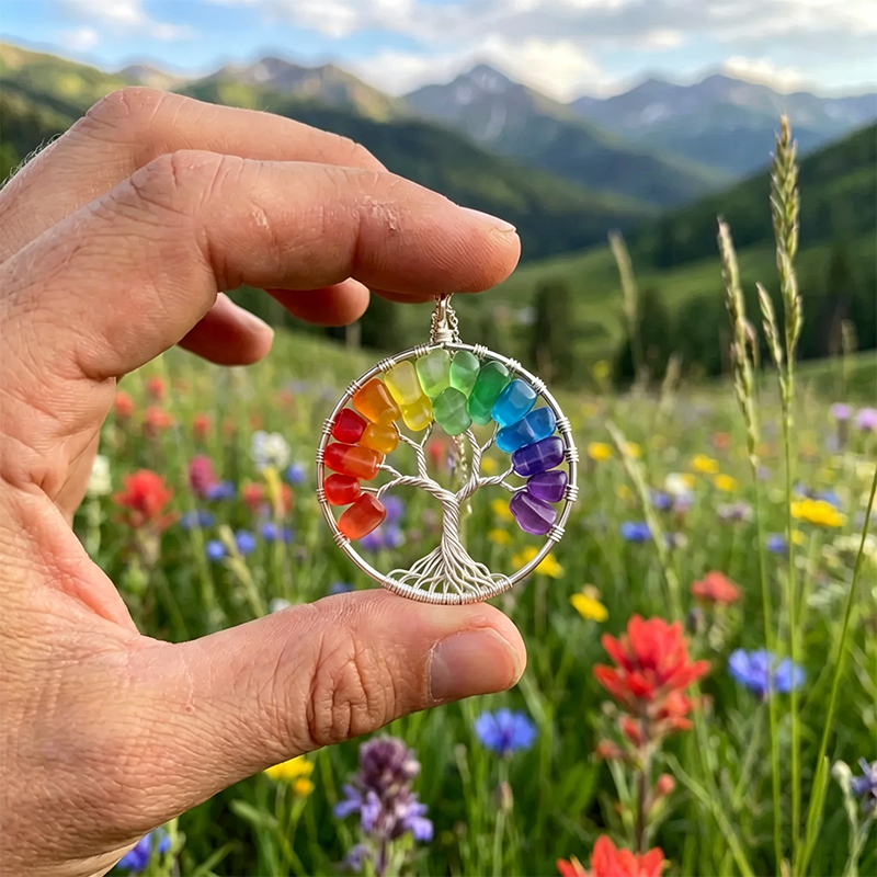 🌳Handmade Tree of Life Sea Glass Necklace