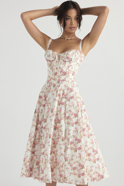 🔥🔥Floral Bustier Midriff Waist Shaper Dress