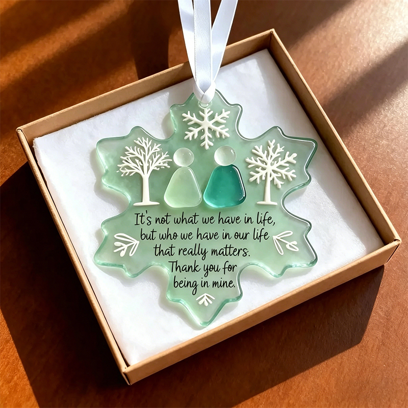 🌊Snowflake-Shaped Sea Glass Friendship Ornament