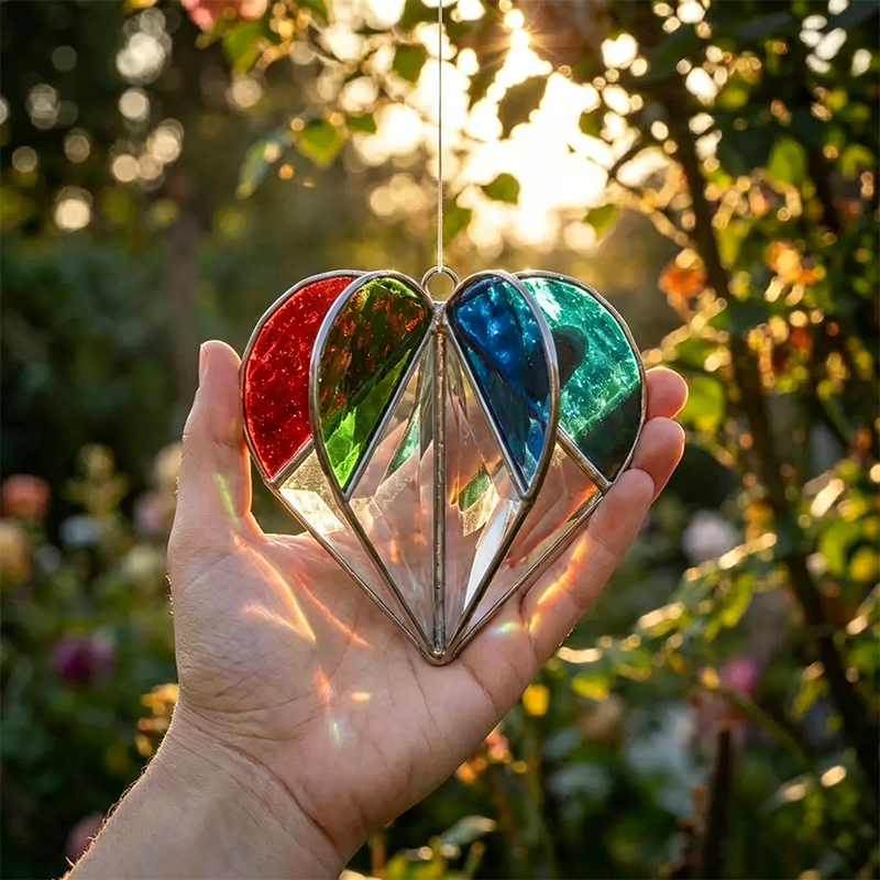 ☀️Colorful Heart-Shaped Glass Suncatcher