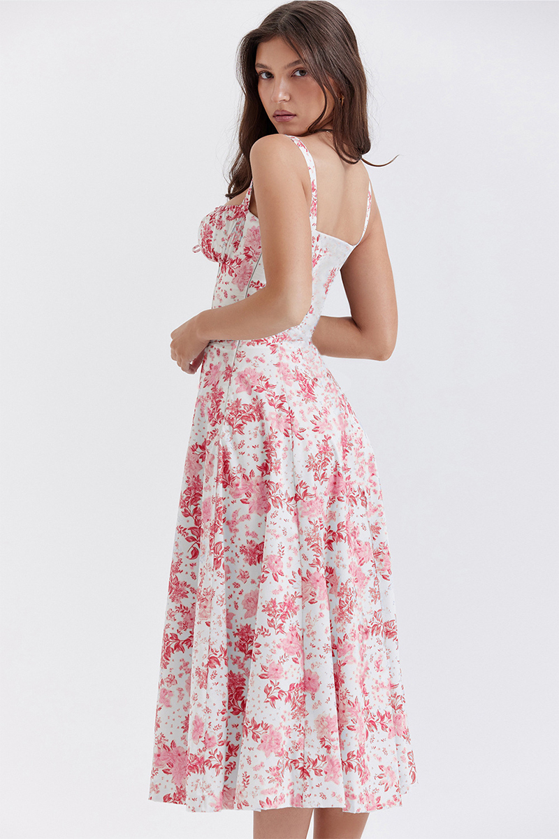 🔥🔥Floral Bustier Midriff Waist Shaper Dress