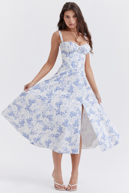 🔥🔥Floral Bustier Midriff Waist Shaper Dress