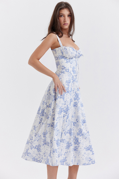 🔥🔥Floral Bustier Midriff Waist Shaper Dress