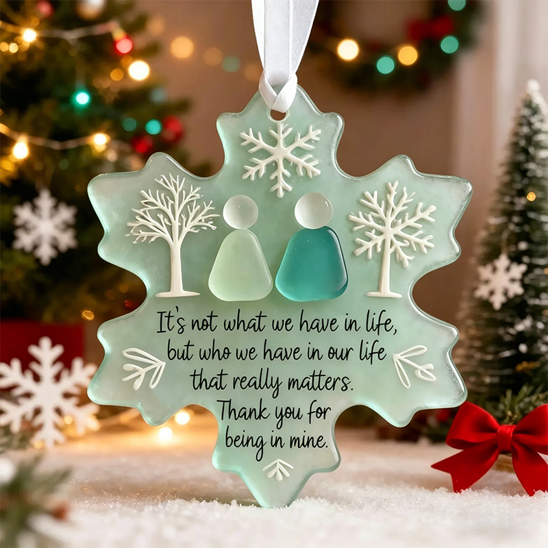 🌊Snowflake-Shaped Sea Glass Friendship Ornament
