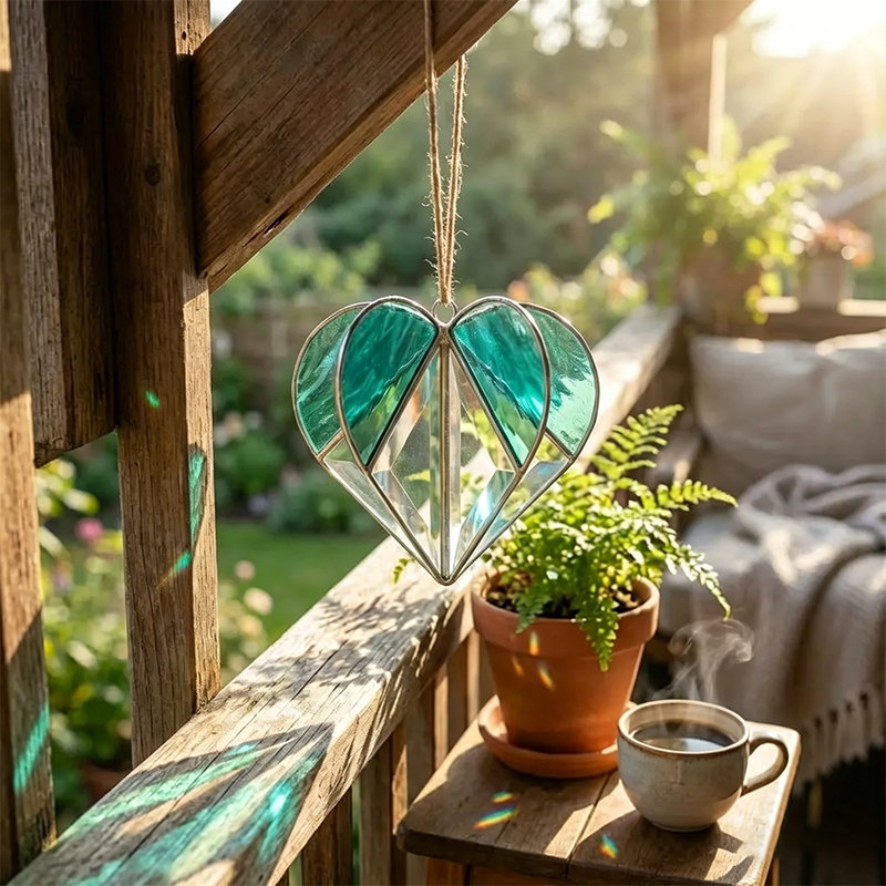 ☀️Colorful Heart-Shaped Glass Suncatcher