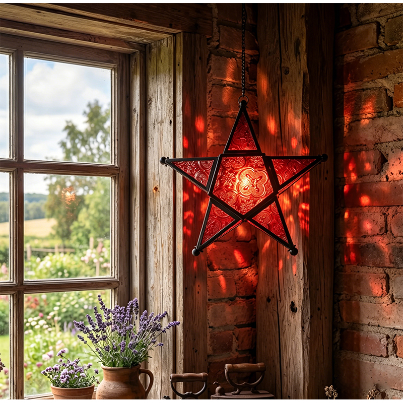 ✨Moroccan Star Lantern - Colorful Stained Glass