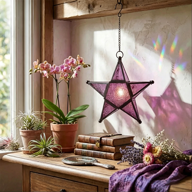 ✨Moroccan Star Lantern - Colorful Stained Glass