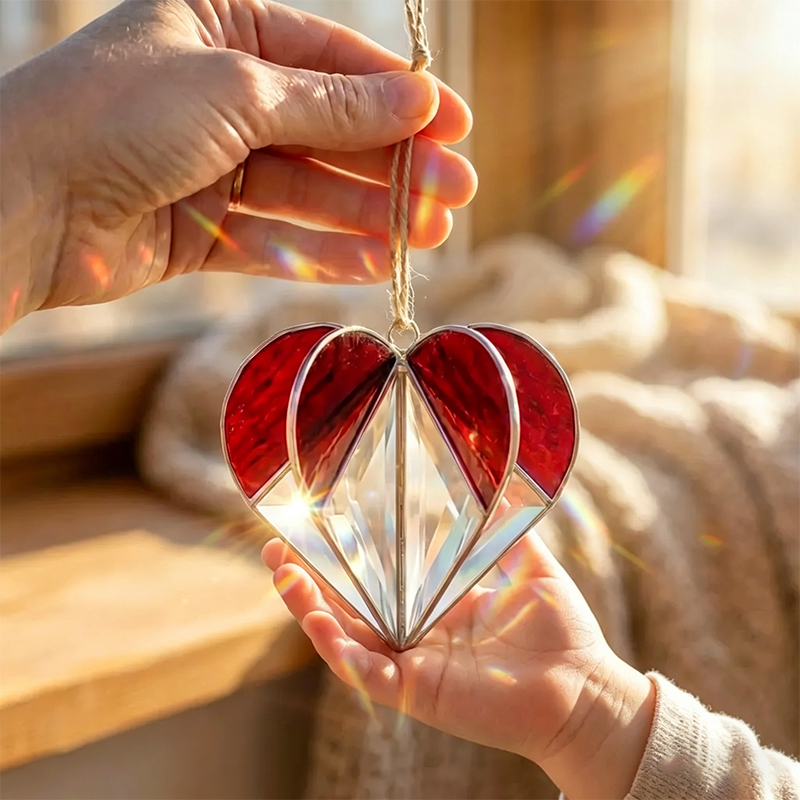 ☀️Colorful Heart-Shaped Glass Suncatcher