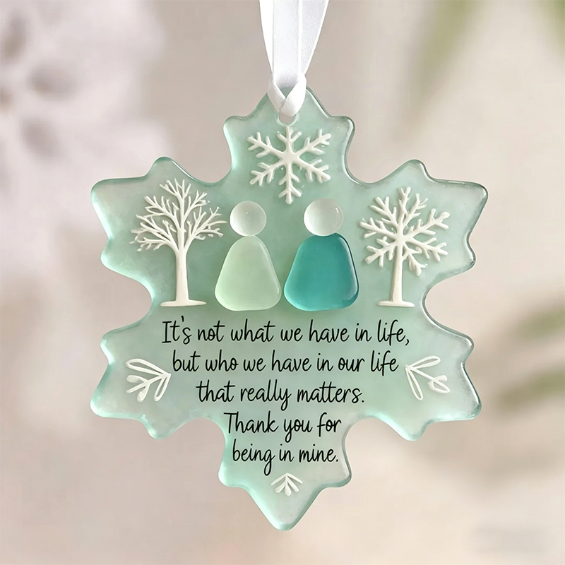 🌊Snowflake-Shaped Sea Glass Friendship Ornament