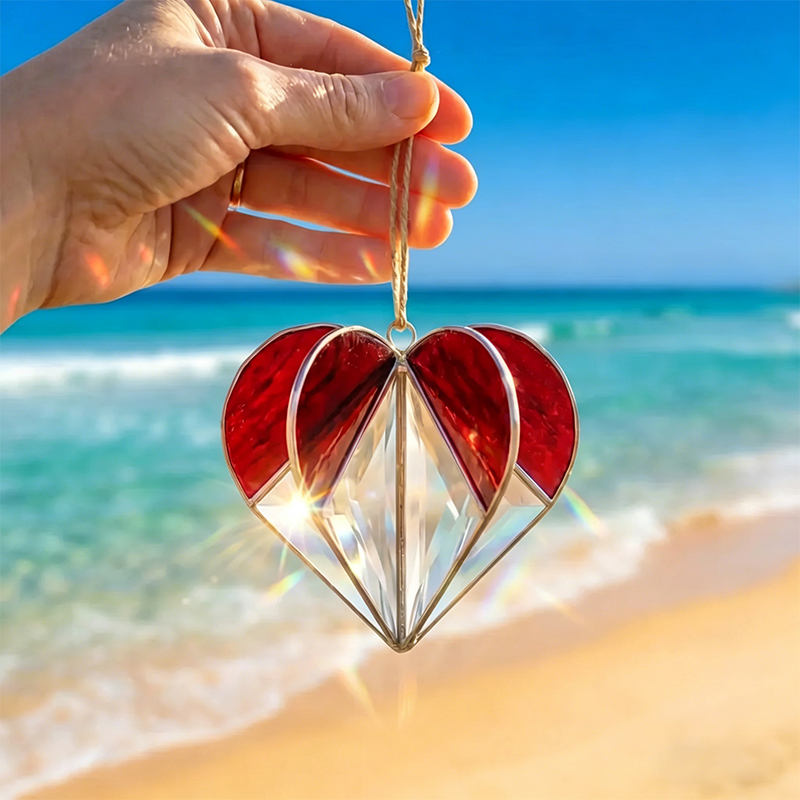 ☀️Colorful Heart-Shaped Glass Suncatcher