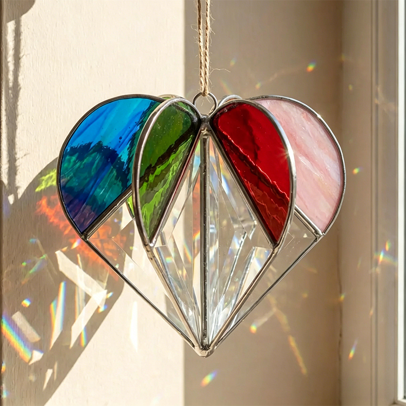 ☀️Colorful Heart-Shaped Glass Suncatcher