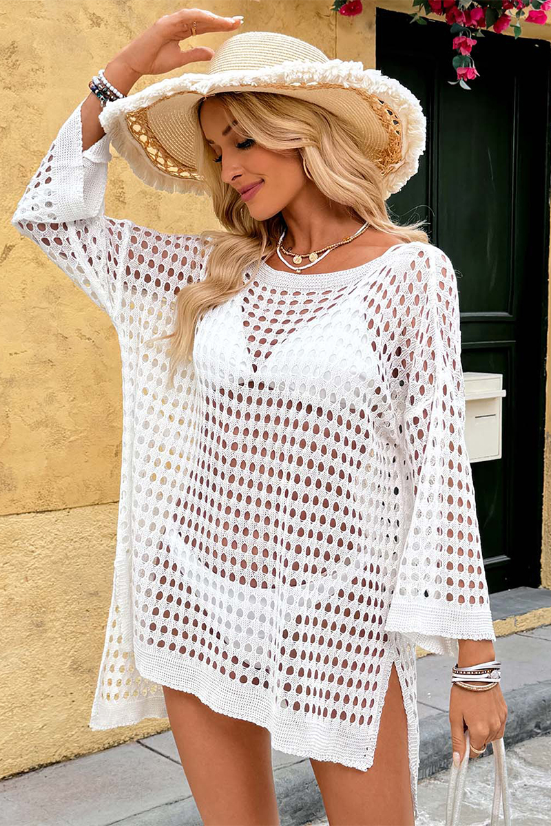 Women's Cutout Drop Shoulder Crochet Cover Up | Crochet01