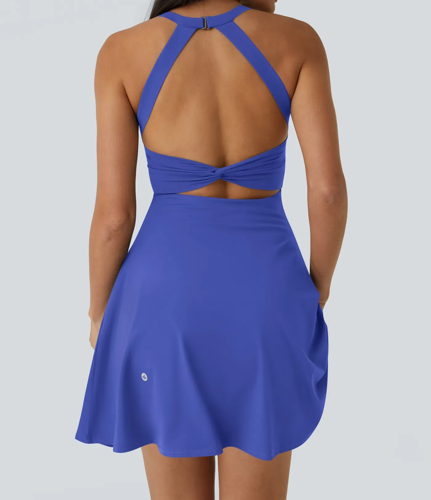 Heathyoga Tennis Dress with Built in Shorts and Bra Athletic Dress for Women Summer Cut Out Twisted Golf Workout Dress