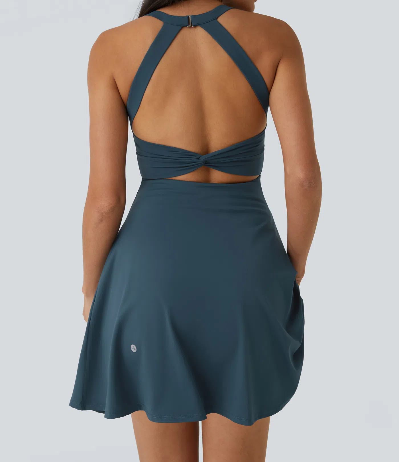 Heathyoga Tennis Dress with Built in Shorts and Bra Athletic Dress for Women Summer Cut Out Twisted Golf Workout Dress