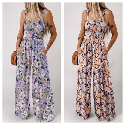 🔥Last Day 49% OFF -✨ 2025 NEW Women’s Casual Print Sleeveless Overalls Jumpsuits💕